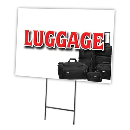 Signmission Luggage Yard Sign & Stake outdoor plastic coroplast window, C-1824 Luggage C-1824 Luggage
